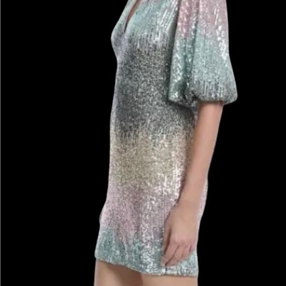 One33 Social Mint Multi Hombre Sequin Dress Size 12 NWT - Picture 4 of 9